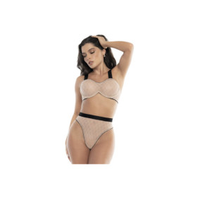 Ensemble 2 pièces soutien-gorge et culotte Chair / Noir 